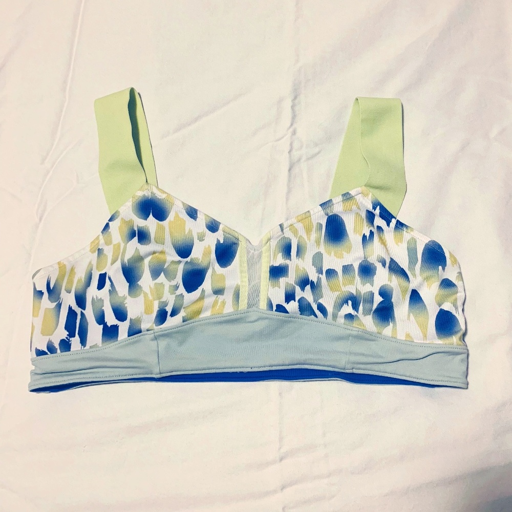 Alo Yoga Reversible Bra Blue Lime Cheetah L